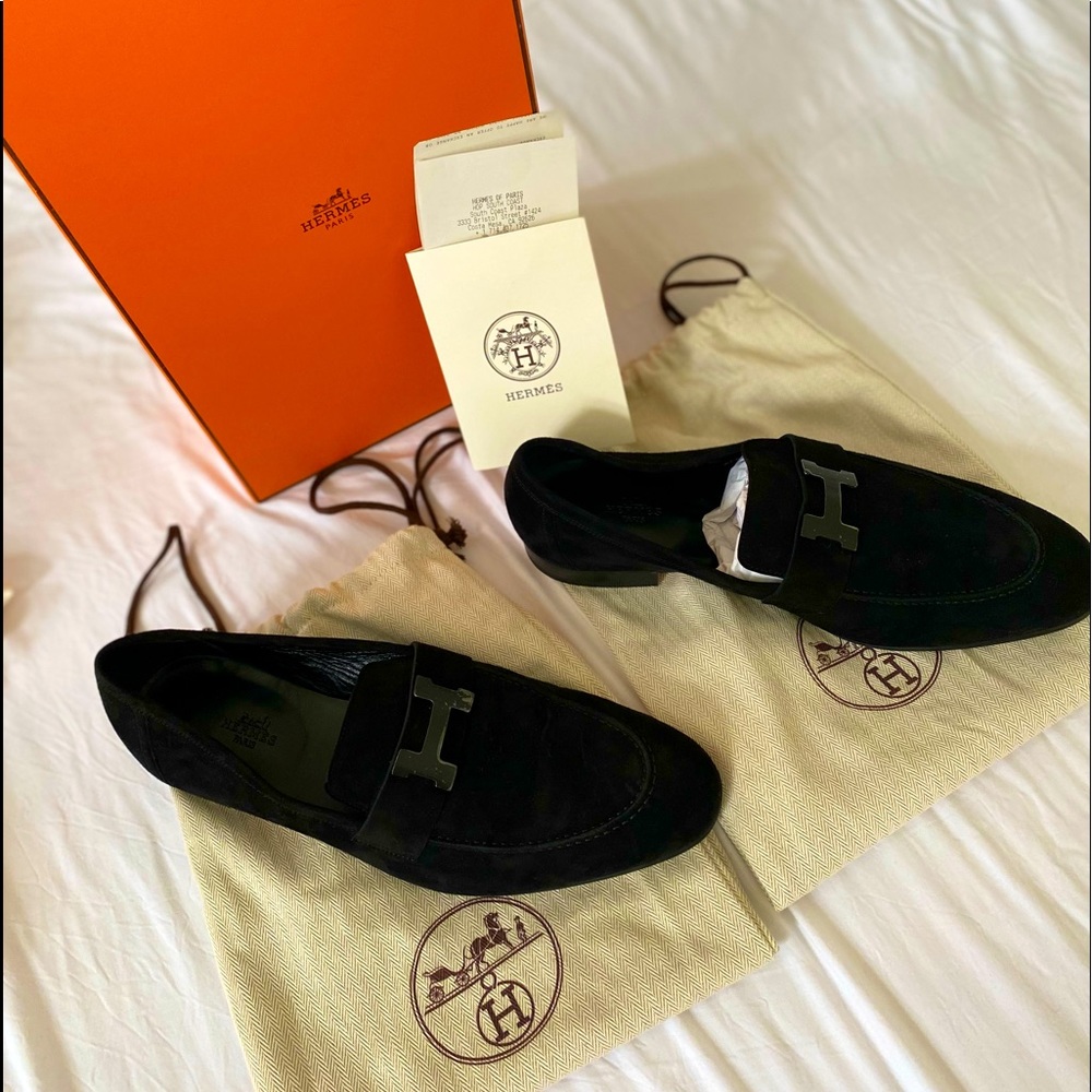 Hermès suede Loafers